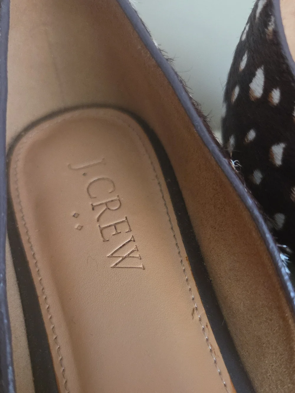 J. Crew Pointed D'Orsay Flats in Brown Leopard Spot Size 7.5
